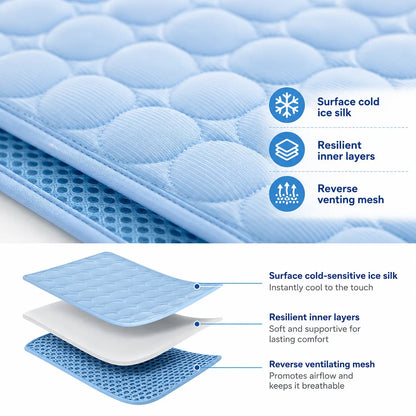 Dog Cooling Mat — Ice Silk Cooling Pad for Dogs & Cats